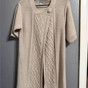 Merona Beige Short Sleeve Cardigan Sweater